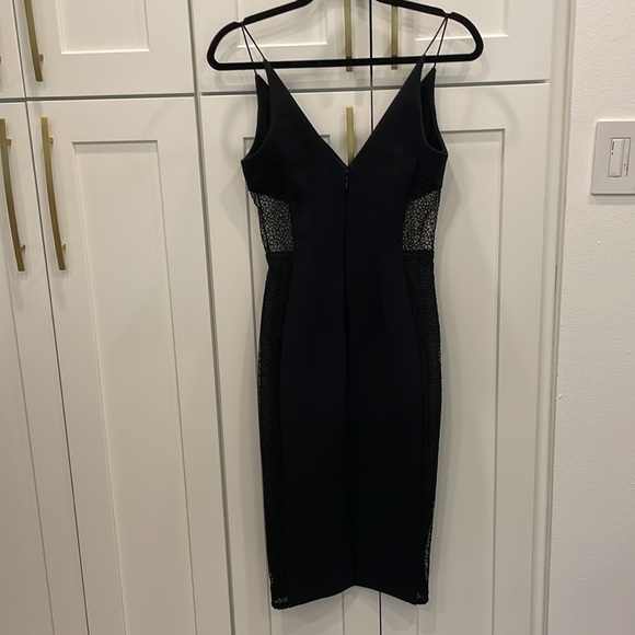 Nicholas Crepe Insert Midi Black Dress - Picture 4 of 16